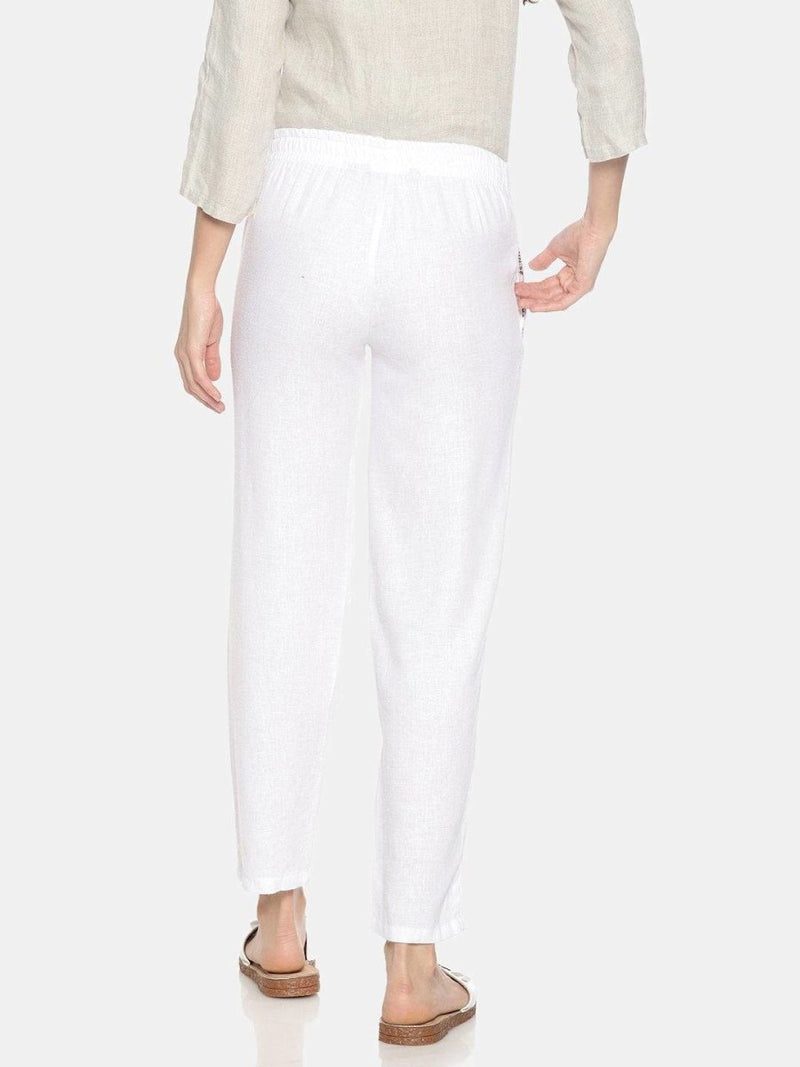 Buy White Colour Solid Lounge Pants For Women | Shop Verified Sustainable Womens Pants on Brown Living™