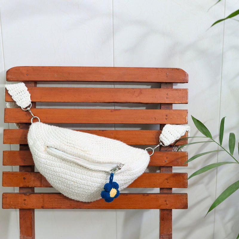 White Crochet Fanny Pack Bag | Verified Sustainable Bags on Brown Living™