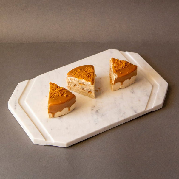 White Furrow Marble Cheese Platter | Verified Sustainable Trays & Platters on Brown Living™