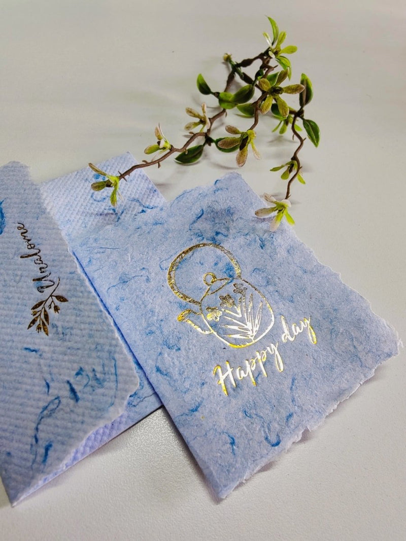 Buy Wish Cards in Blue Denim Textile Recycled Paper | Shop Verified Sustainable Gift Cards on Brown Living™