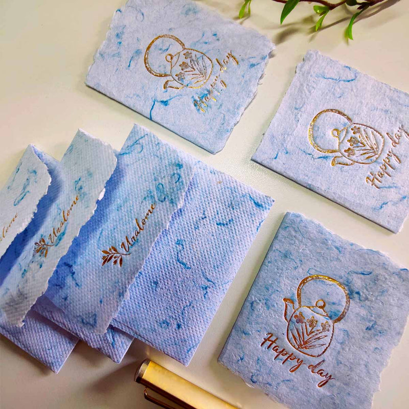 Buy Wish Cards in Blue Denim Textile Recycled Paper | Shop Verified Sustainable Gift Cards on Brown Living™