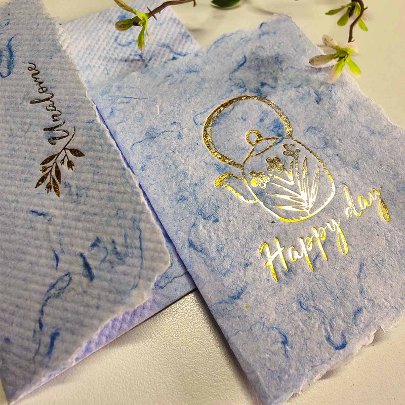 Buy Wish Cards in Blue Denim Textile Recycled Paper | Shop Verified Sustainable Gift Cards on Brown Living™