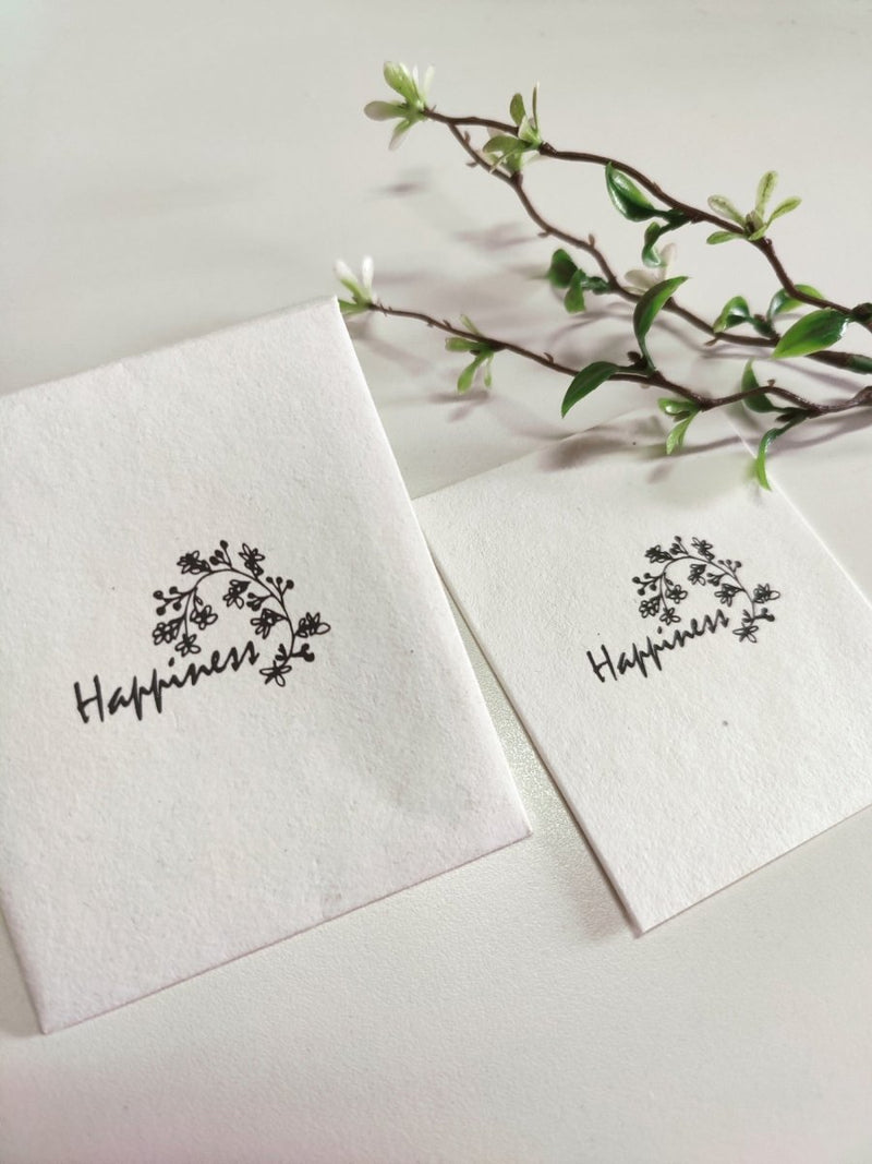 Buy Wish Cards in Organic Cotton Rag paper- Happiness White | Shop Verified Sustainable Products on Brown Living