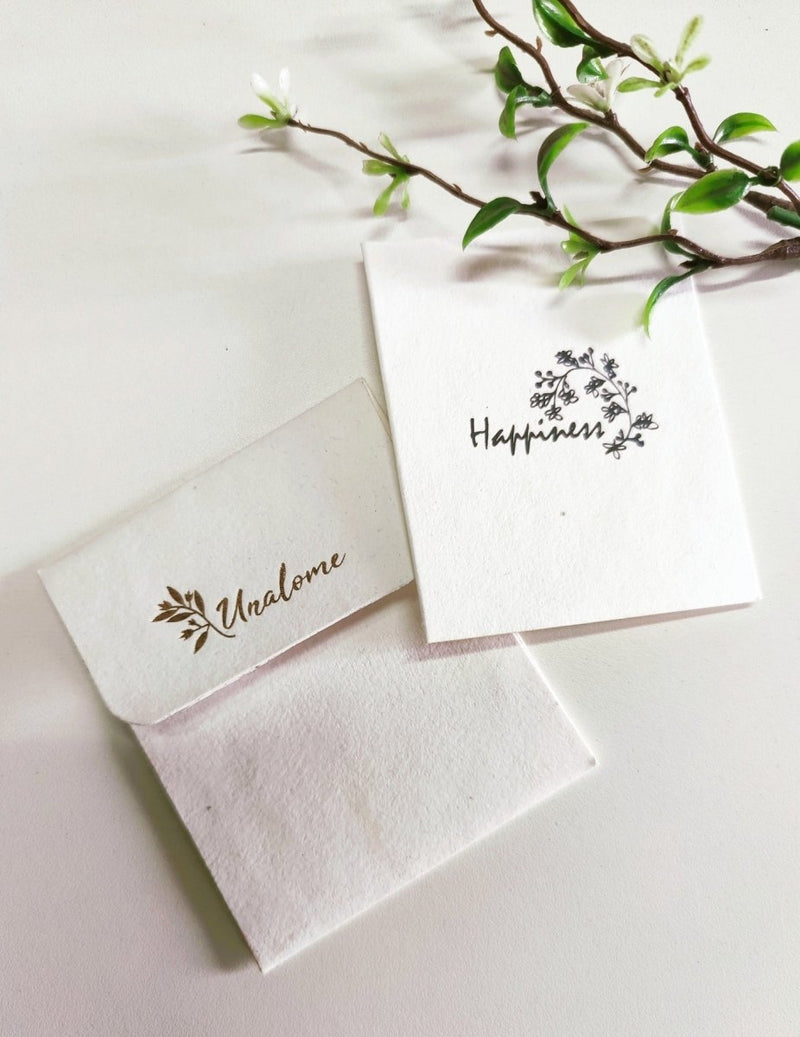 Buy Wish Cards in Organic Cotton Rag paper- Happiness White | Shop Verified Sustainable Products on Brown Living