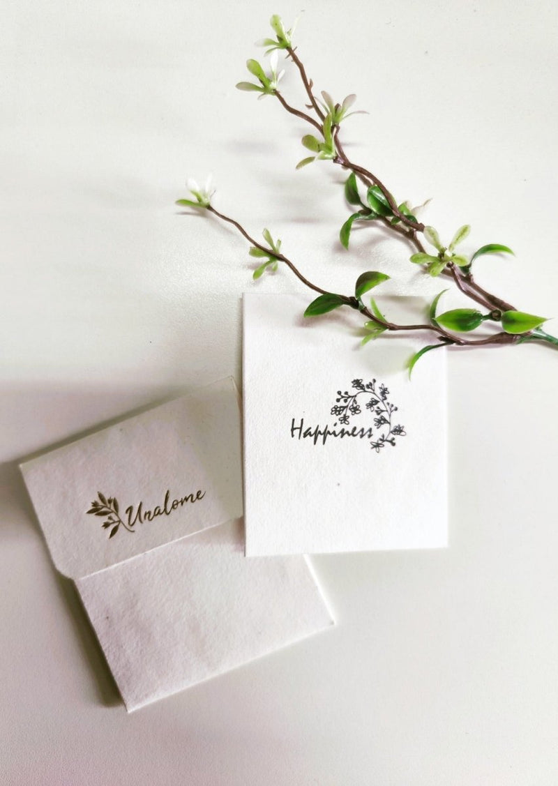 Buy Wish Cards in Organic Cotton Rag paper- Happiness White | Shop Verified Sustainable Products on Brown Living