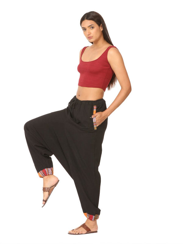 Buy Women's Designer Harem Pants | Black | Fits Waist Size 28" to 36" | Shop Verified Sustainable Womens Pants on Brown Living™