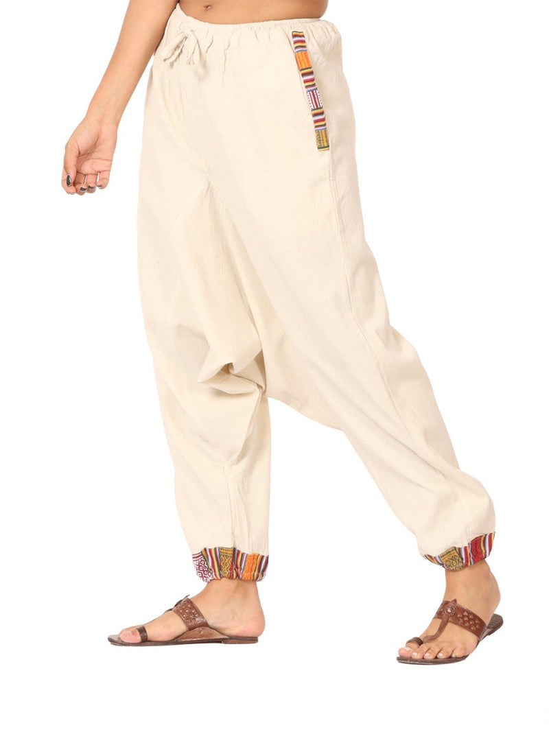 Buy Women's Designer Harem Pants | Cream | Fits Waist Size 28" to 36" | Shop Verified Sustainable Womens Pants on Brown Living™