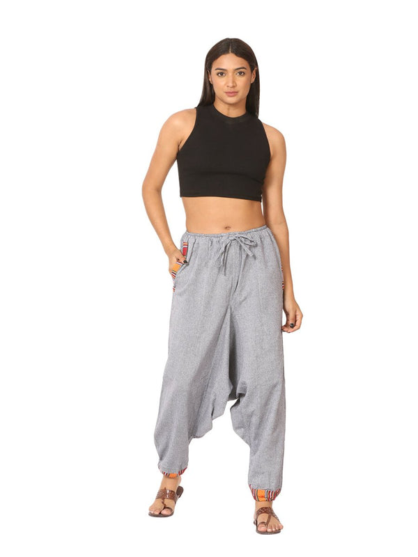 Buy Women's Designer Harem Pants | Grey | Fits Waist Size 28" to 36" | Shop Verified Sustainable Womens Pants on Brown Living™