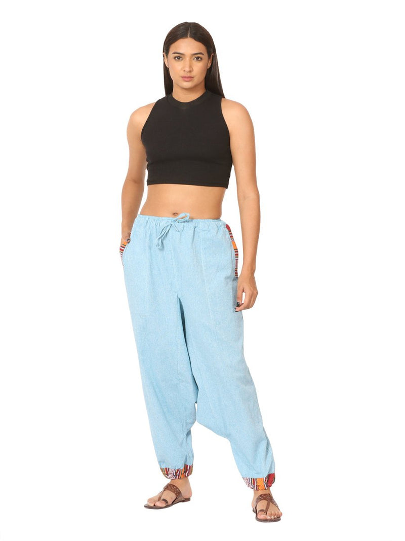 Buy Women's Harem Pants | Sky Blue | Fits Waist Size 28" to 36" | Shop Verified Sustainable Womens Pants on Brown Living™