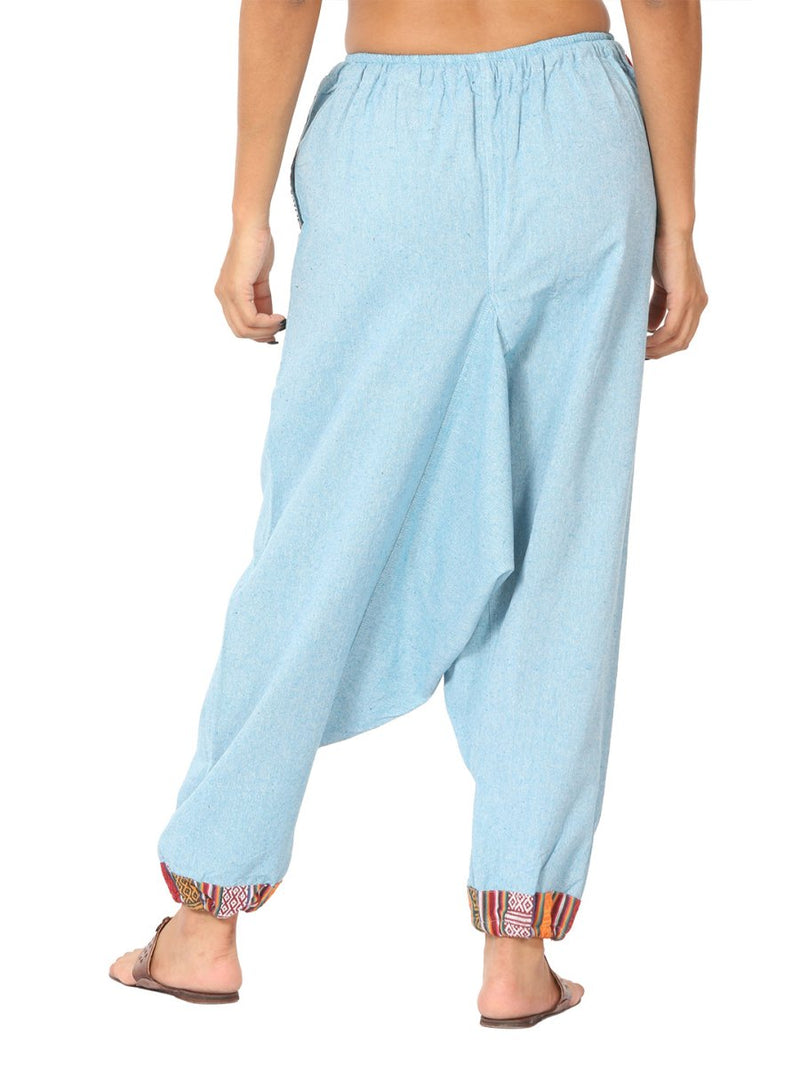 Buy Women's Harem Pants | Sky Blue | Fits Waist Size 28" to 36" | Shop Verified Sustainable Womens Pants on Brown Living™