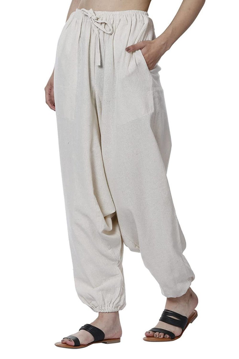 Buy Women's Harem Pant | Cream | Fits Waist Size 28" to 36" | Shop Verified Sustainable Womens Pants on Brown Living™