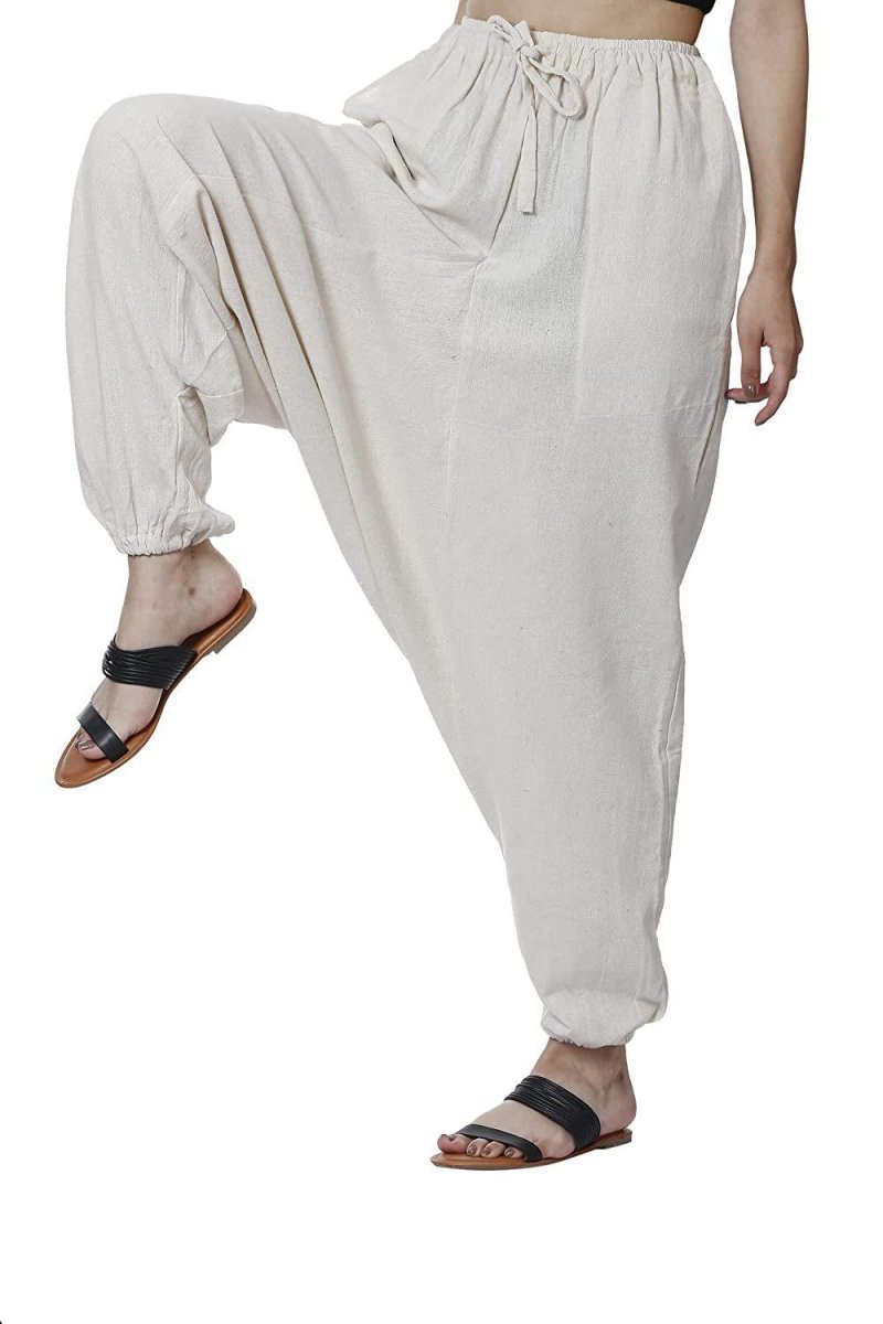 Buy Women's Harem Pant | Cream | Fits Waist Size 28" to 36" | Shop Verified Sustainable Womens Pants on Brown Living™