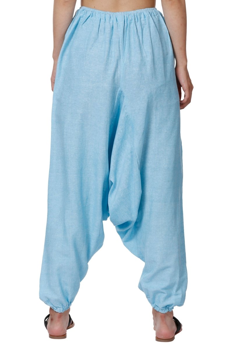 Buy Women's Harem Pants | Sky Blue | Fits Waist Size 28" to 36" | Shop Verified Sustainable Womens Pyjama on Brown Living™