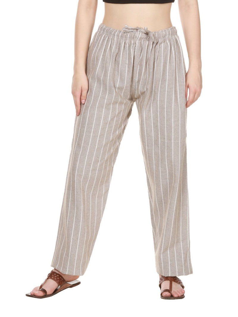 Buy Women's Lounge Pant | Grey Stripes | Fits Waist Size 28" to 36" | Shop Verified Sustainable Womens Pants on Brown Living™