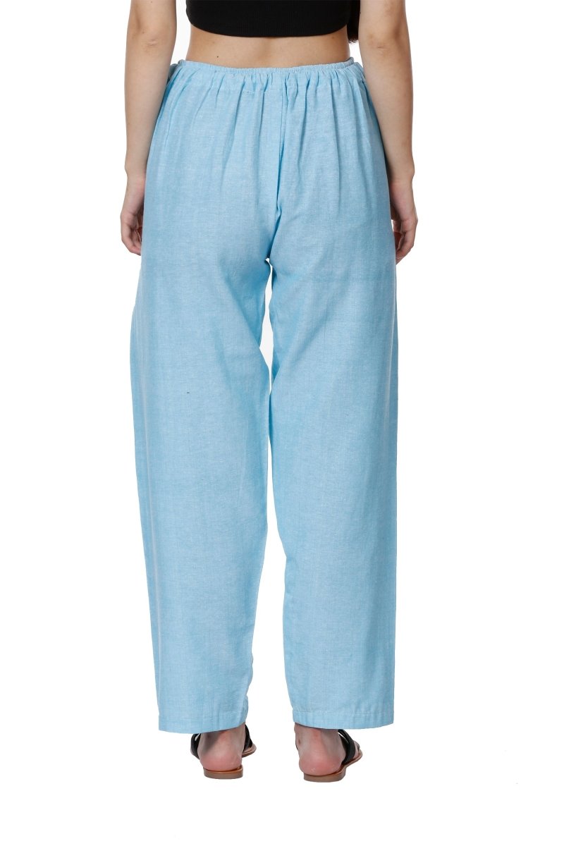 Buy Women's Lounge Pants | Sky Blue | Fits Waist Size 28" to 36" | Shop Verified Sustainable Womens Pyjama on Brown Living™