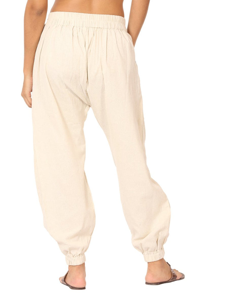 Buy Women's Straight Fit Harem Hopper Pants | Cream | Fits Waist 28" to 38" | Shop Verified Sustainable Womens Pyjama on Brown Living™