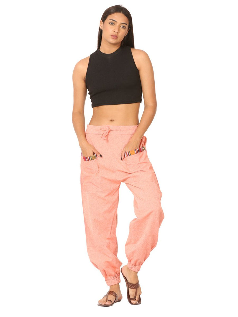 Buy Women's Straight Fit Harem Hopper Pants | Orange | Fits Waist 28" to 38" | Shop Verified Sustainable Womens Pyjama on Brown Living™