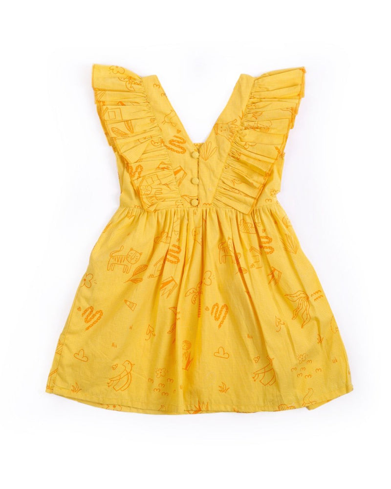 Buy Wonder Wander Ruffle Dress | Shop Verified Sustainable Kids Frocks & Dresses on Brown Living™