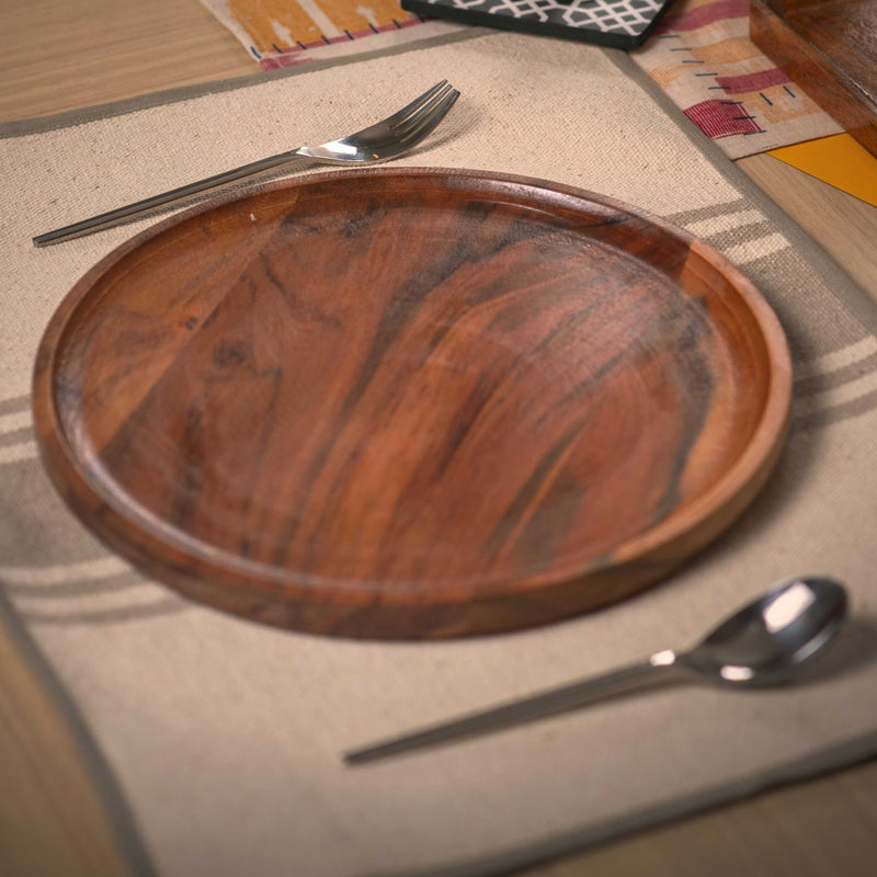 Wood Dinner Plate | Made of Acacia Wood | Verified Sustainable Plates & Bowls on Brown Living™