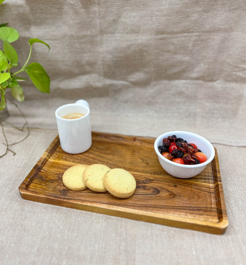 Wood Serving Tray | Made of Acacia Wood | Verified Sustainable Dinner Set on Brown Living™