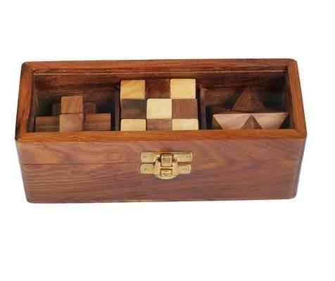 Buy Wooden 3D Puzzles Game 3-in-1 Brain Teaser Game for Kids | Shop Verified Sustainable Learning & Educational Toys on Brown Living™