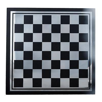 Buy Wooden And Metal Chess Board Game Black and Silver Finish- Curvy | Shop Verified Sustainable Learning & Educational Toys on Brown Living™