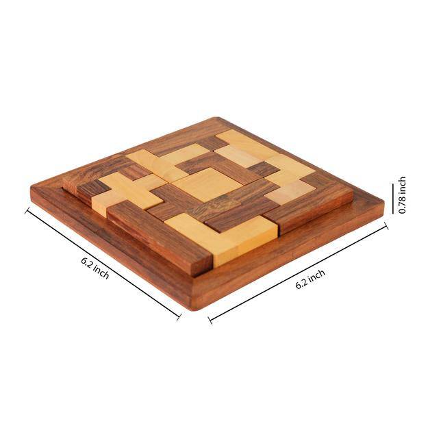 Buy Handmade Wooden Jigsaw Puzzle for Kids- 6.4x6.4x0.7 Inches | Shop Verified Sustainable Learning & Educational Toys on Brown Living™