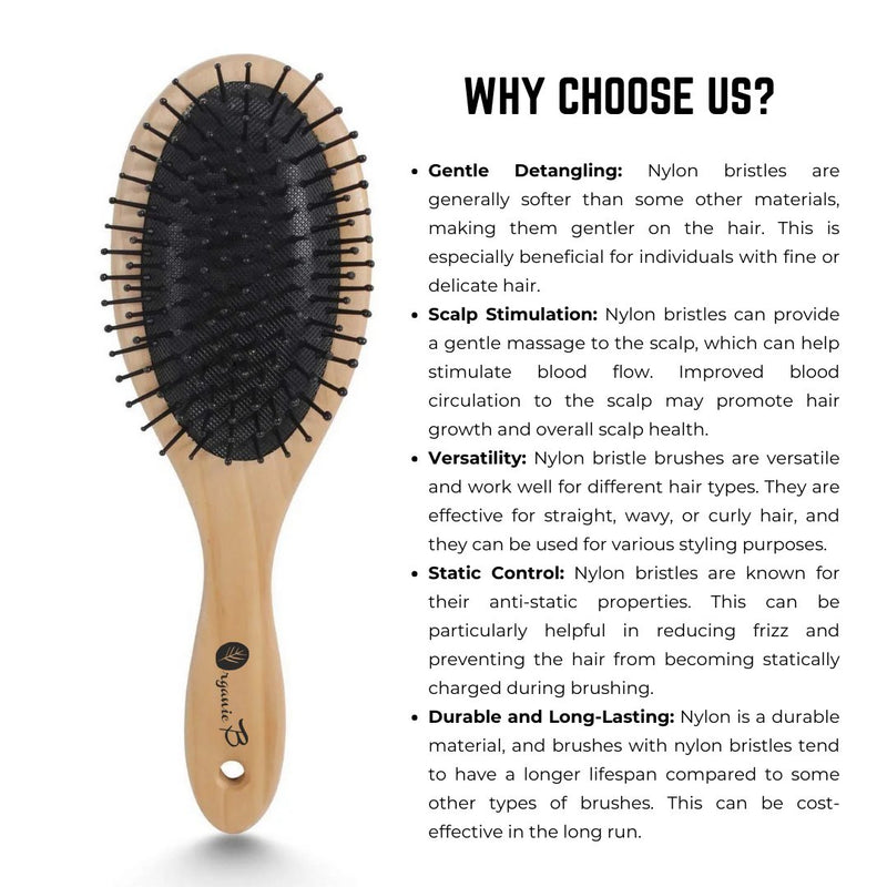 Wooden Nylon Brush Small | Verified Sustainable Hair Brush on Brown Living™