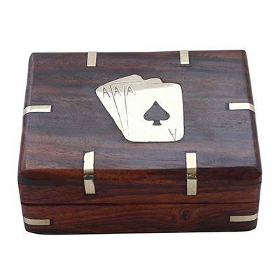 Buy Handmade Wooden Playing Card Box with Free Paper Playing Cards | Shop Verified Sustainable Learning & Educational Toys on Brown Living™