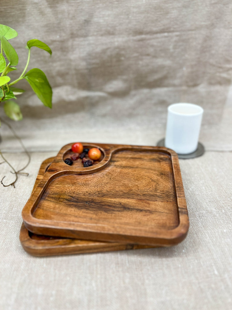 Wooden Serving Platter | Made of Acacia Wood | Verified Sustainable Trays & Platters on Brown Living™