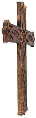 Buy Antique Wooden Wall Hanging | French Cross Plaque - 18" x 12" | Shop Verified Sustainable Wall Decor on Brown Living™