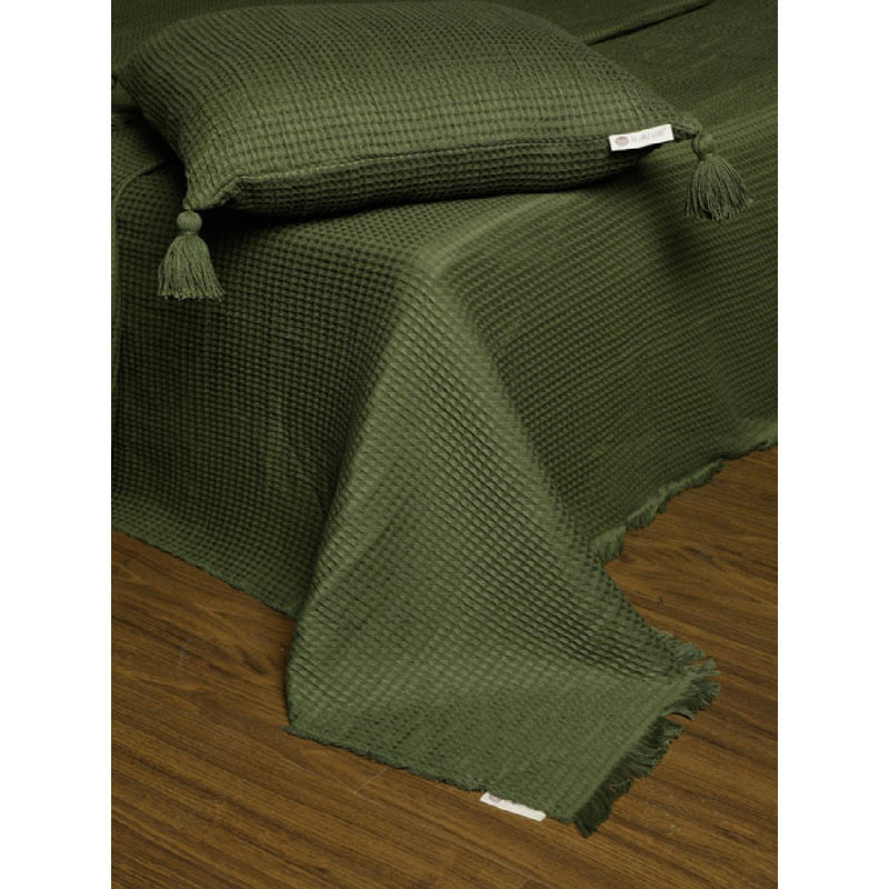 Buy Woven Waffle Cushion Cover (Olive) | Shop Verified Sustainable Covers & Inserts on Brown Living™