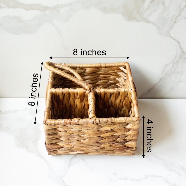 Woven Water Hyacinth Cutlery Holder | Verified Sustainable Baskets & Boxes on Brown Living™