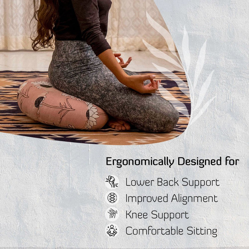 Buy Zafu Cushion for Meditation and Yoga Practise made from Organic Cotton | Crescent | Shop Verified Sustainable Yoga Pillow on Brown Living™